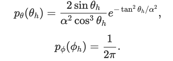 Probability calculations for phi and theta