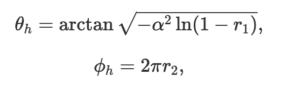 Sampled theta and phi